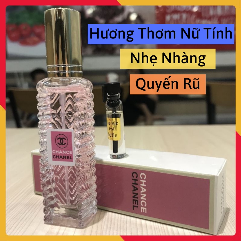 Nước Hoa mini Chance Hồng 20ml 6D Hương Thơm Nữ Tính, Nhẹ Nhàng Lưu Hương 12h Nước Hoa Nữ Thơm Lâu