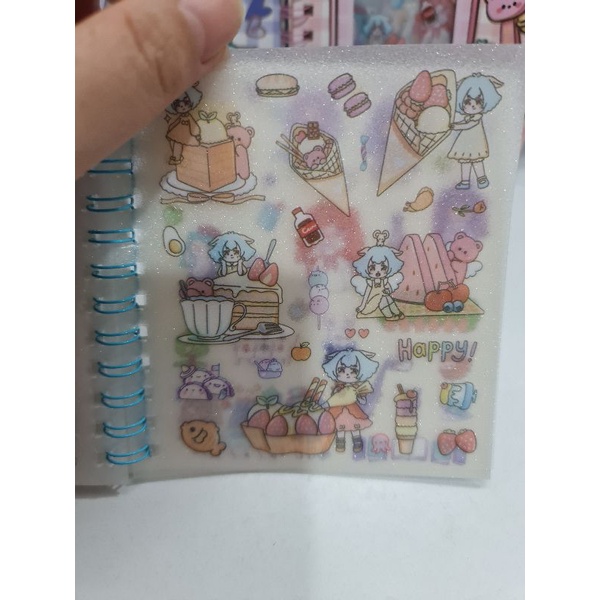 Sổ lò xo sticker 10 trang (có thể dùng làm sổ lưu trữ), size 11cm