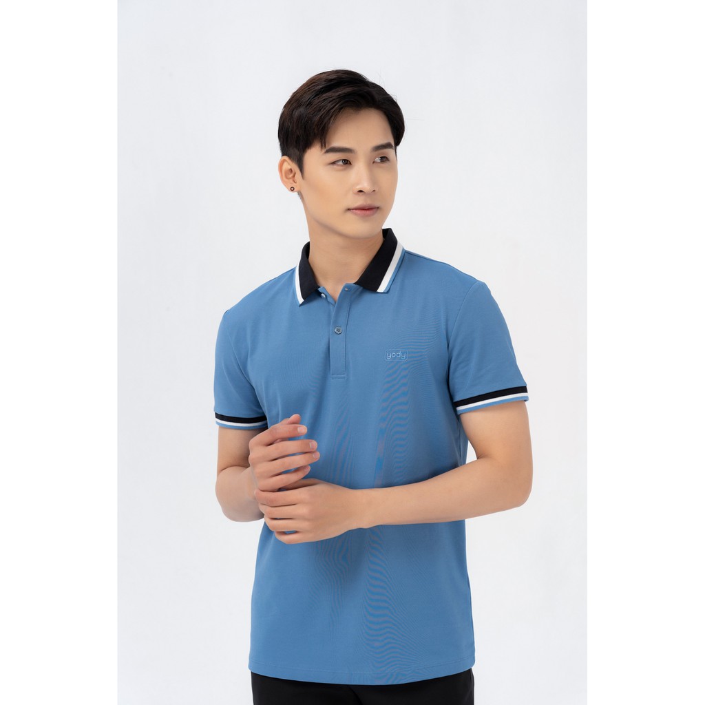 Áo Polo Nam Pique Mắt Chim Phối Kẻ YODY Kiểu Dáng Trẻ Trung Thoáng Mát APM3639 | BigBuy360 - bigbuy360.vn