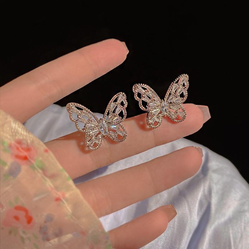 Khuyên Vành Tai Hình Bướm Đính Đá Zircon Độc Đáo Phong Cách Mới 2022