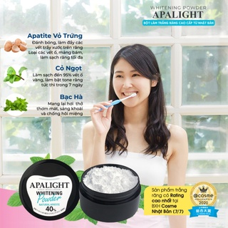Bột đánh trắng răng apalight cao cấp từ Nhật Bản