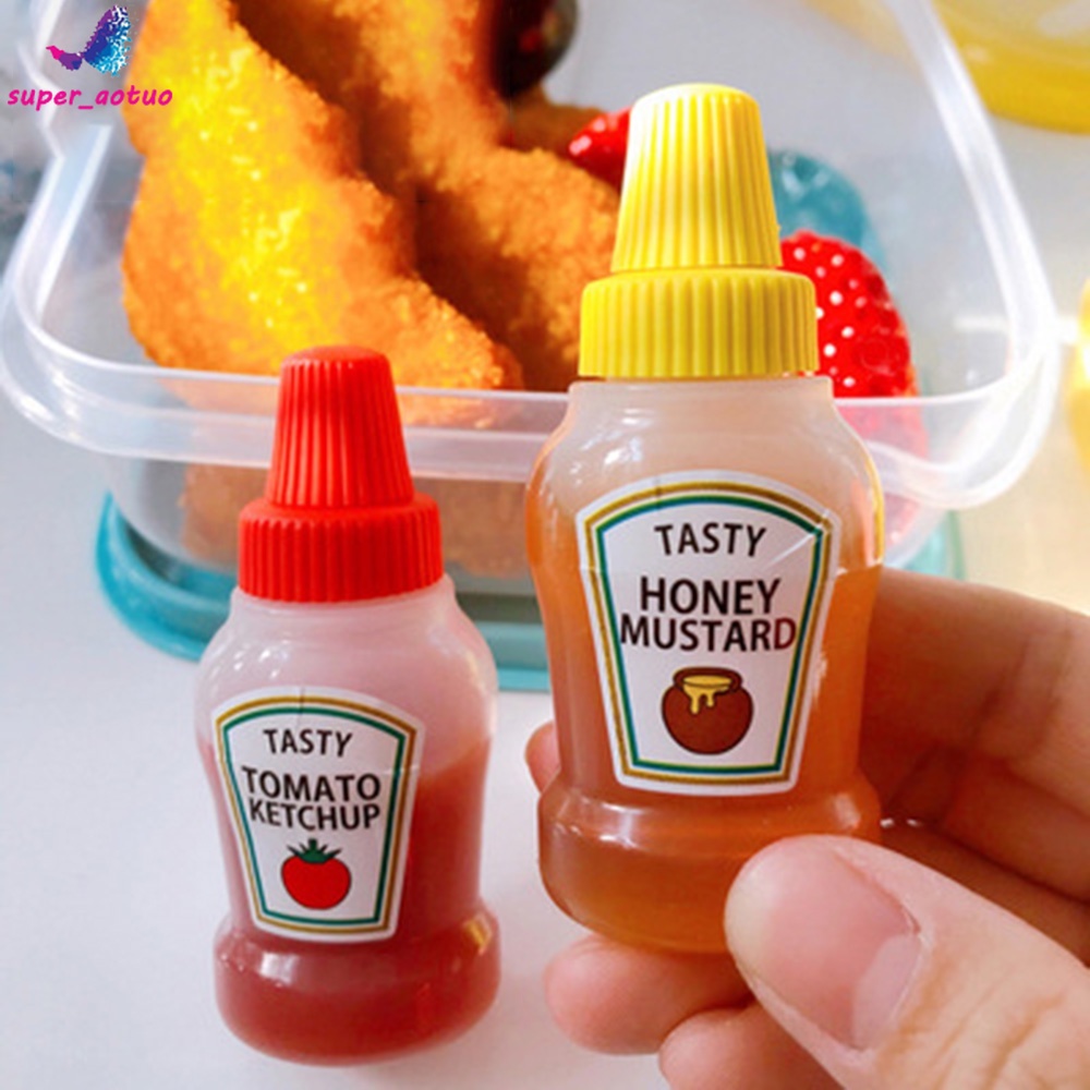 Set 4 Hũ Nhựa Mini Đựng Nước Sốt / Gia Vị Tiện Dụng Cho Nhà Bếp
