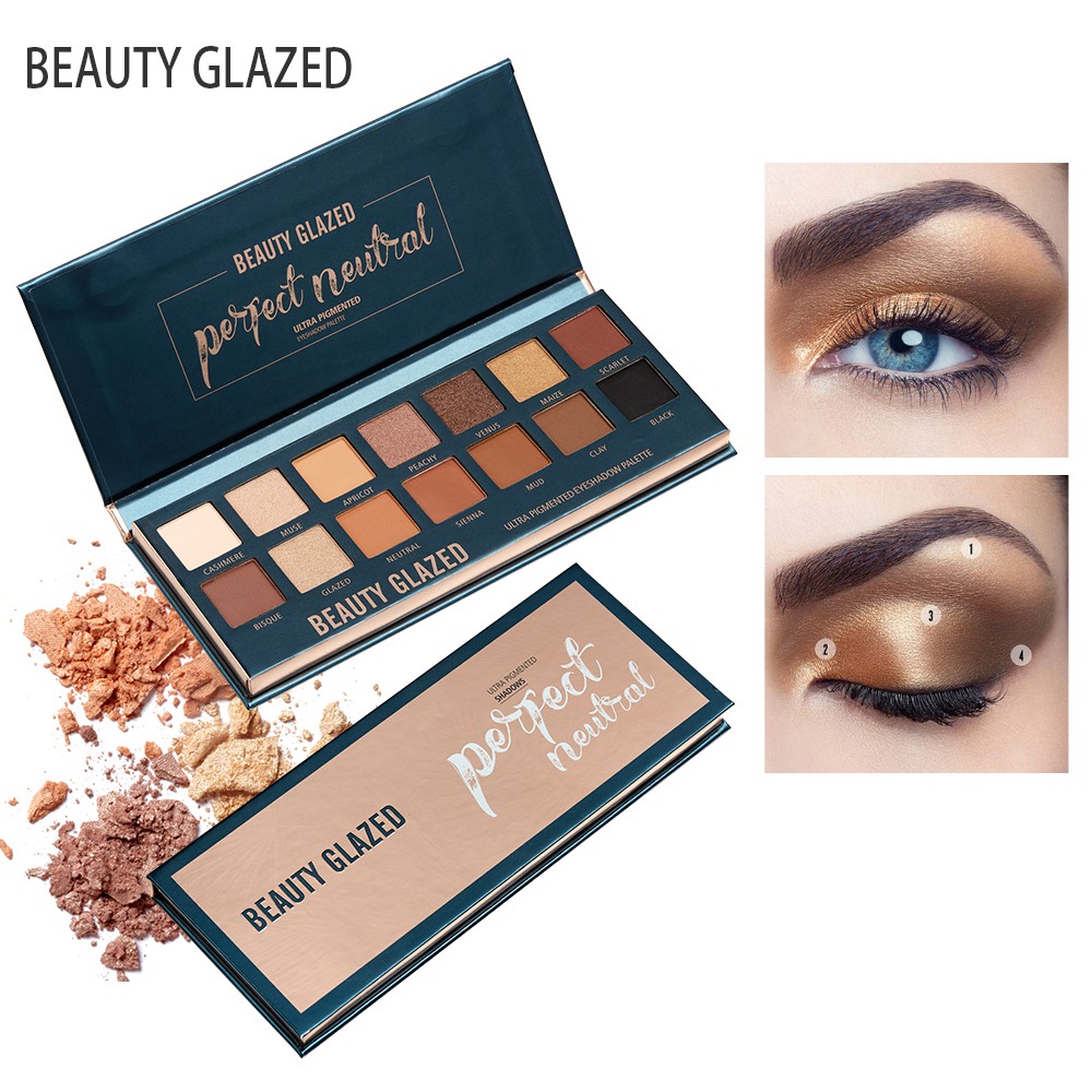 Bảng phấn mắt 14 màu trang điểm đa phong cách BEAUTY GLAZED