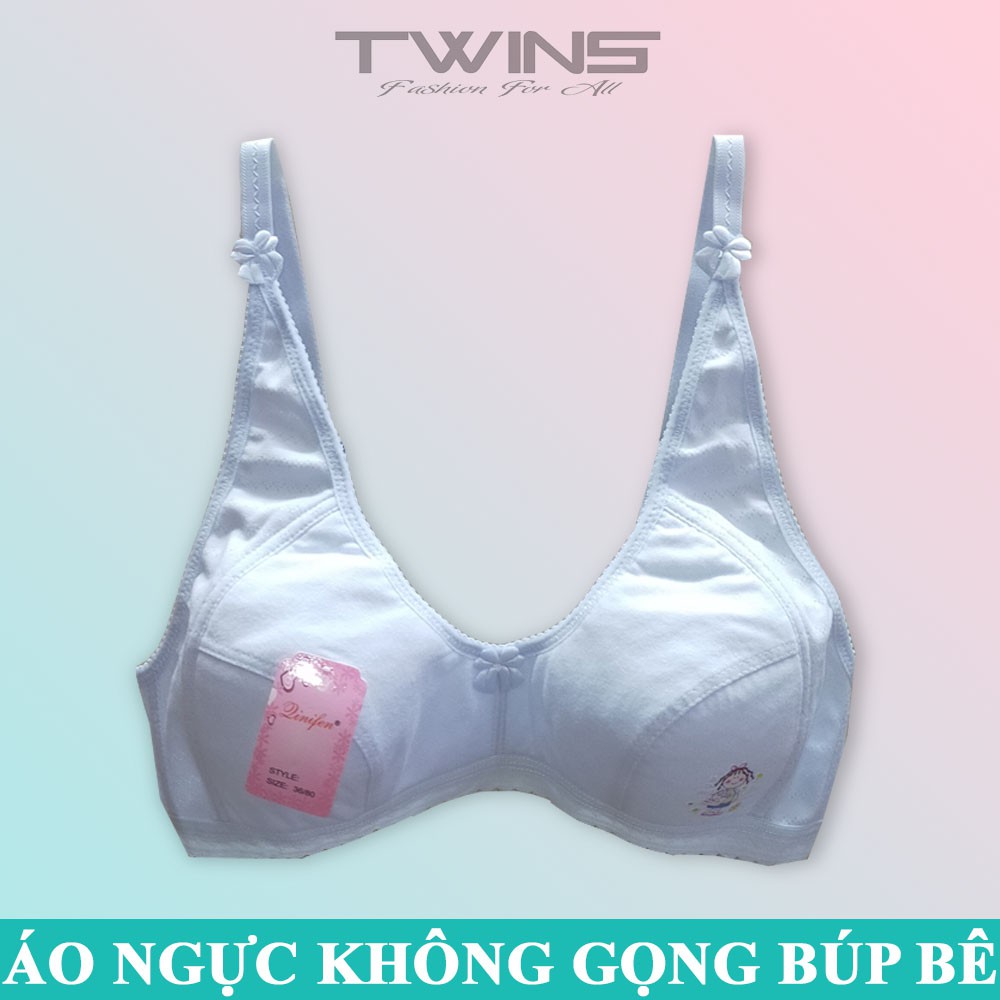 Áo ngực không gọng nữ chất cotton mềm mịn mút mỏng thấm hút mồ hôi in hình búp bê cho học sinh cấp 2, cấp 3