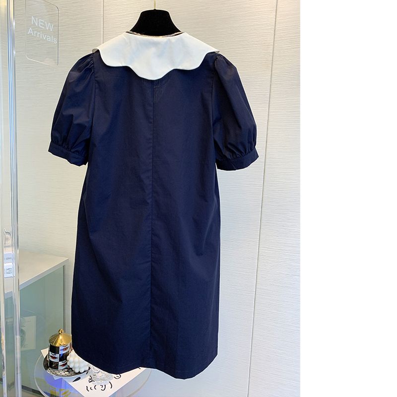 Áo Cotton Ngắn Tay Cổ Búp Bê Dáng Ôm Thời Trang Mùa Hè Pháp