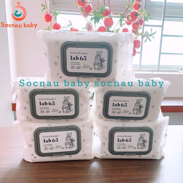 khăn ướt momo rabbit Hàn Quốc không mùi, gói 72 tờ date T12/2023