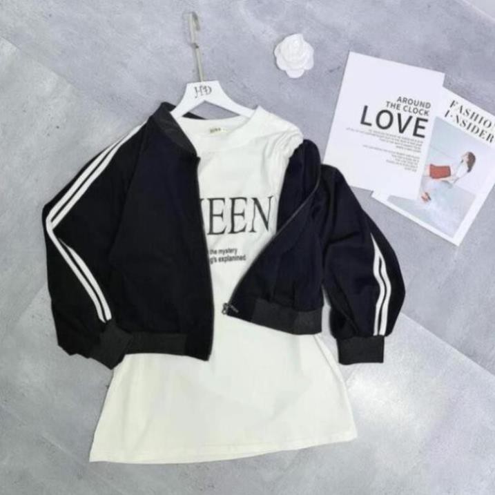 [Mã WASTMAY giảm 15% tối đa 30K đơn 150K] Áo khoác bomber nữ khóa kéo 2 sọc cá tính | BigBuy360 - bigbuy360.vn