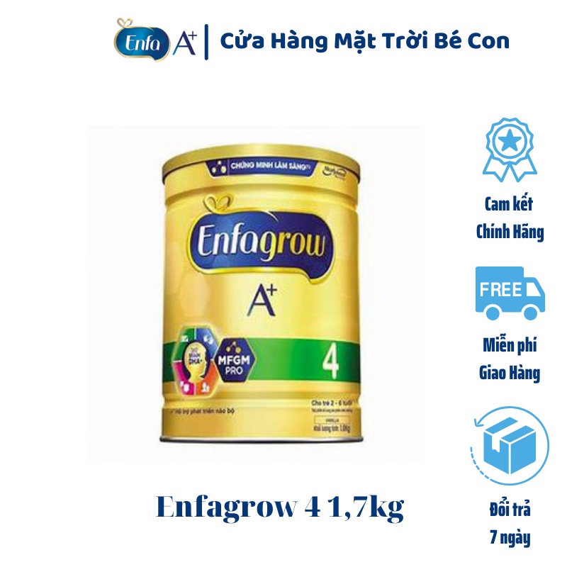 Sữa Bột Enfagrow A+ 4 Hộp Lon 1.7kg với công thức DHA+ và MFGM Pro