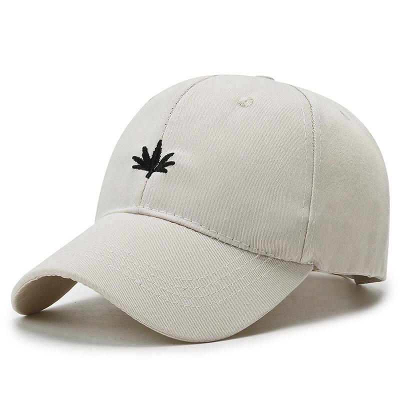 Mũ Lưỡi Trai Nam Nữ THÊU HÌNH LÁ THẢO MỘC Phong Cách Hip Hop Hàn Quốc - Nón kết Ulzzang Form Unisex Thời Trang