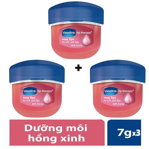 COMBO 3 SON DƯỠNG MÔI VASELINE CHÍNH HÃNG - DƯỠNG ẨM -HỒNG MÔI TỰ NHIÊN-CHỐNG NỨT NẺ MÔI - 3 SON VASELINE