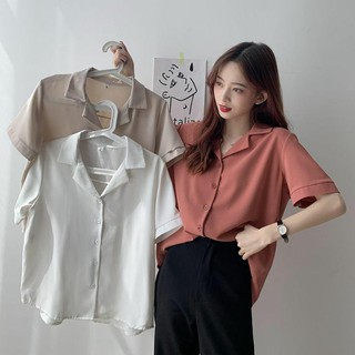 Áo sơ mi nữ màu trơn phong cách hàn quốc