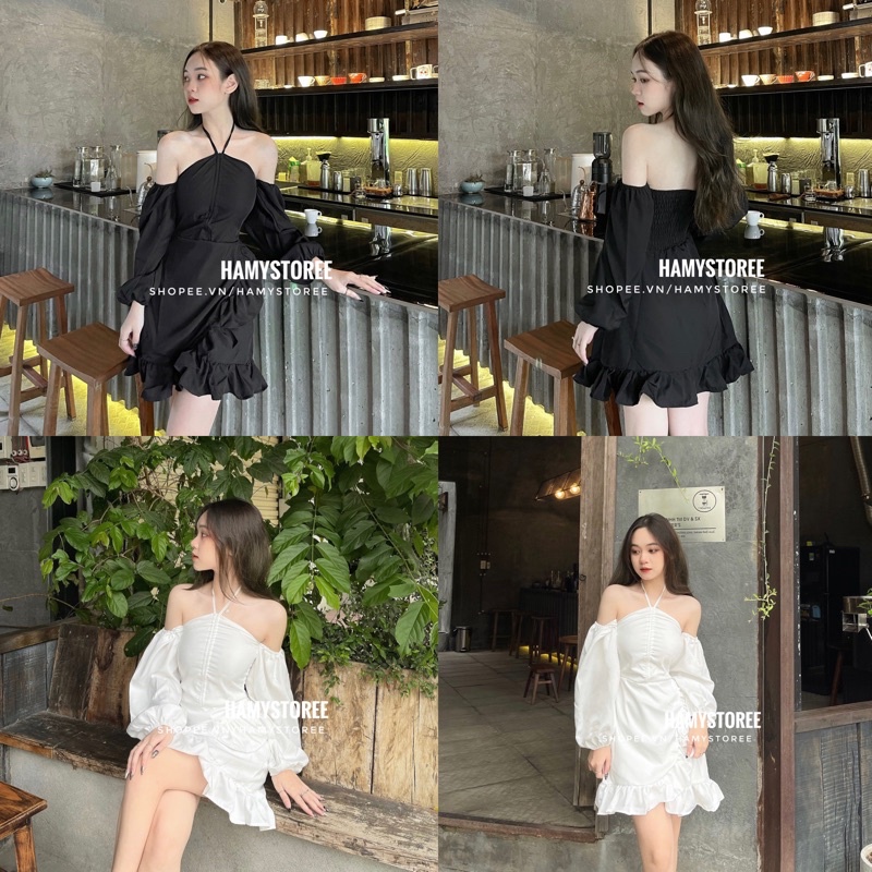 SITA DRESS - ĐẦM TRỄ VAI RÚT CÁCH ĐIỆU BÈO CHÉO