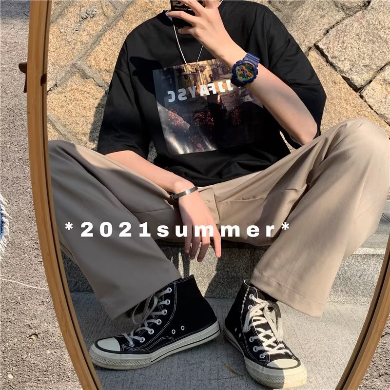 Áo Thun Dáng Rộng In Chữ Phong Cách Hip Hop Đường Phố Thời Trang Mùa Hè Cho Nam Và Nữ Cỡ Lớn M-8XL