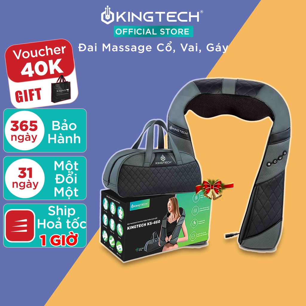 Máy Massage Toàn Thân KINGTECH KS-460, Mát xa Chuyên Sâu Cổ, Vai, Lưng, Chân, Bụng - Hàng Chính Hãng