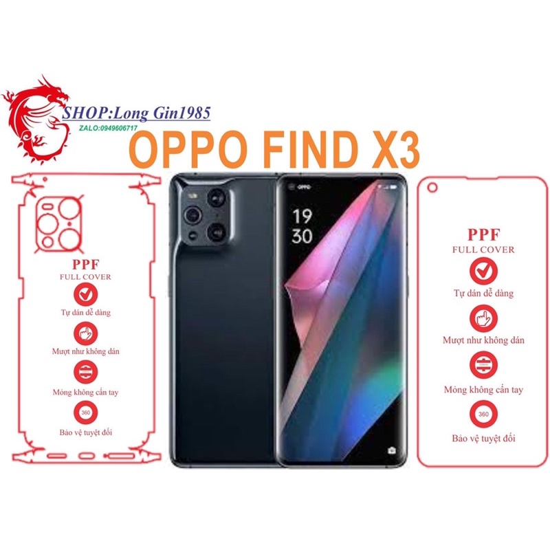 Oppo FIND X3 miếng dán trong Ppf mặt sau và mặt trước chống va đập chống trầy xước
