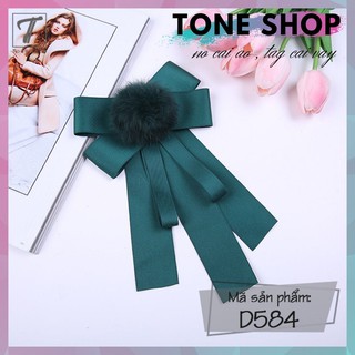 Nơ Cài Áo Tone Shop Tag Cài Váy Xanh Lá Cây D584