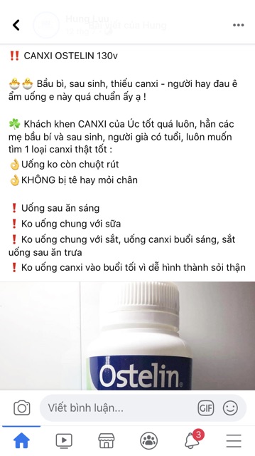 Viên Canxi &amp; D3 Ostelin Úc cho bà bầu hộp 130v