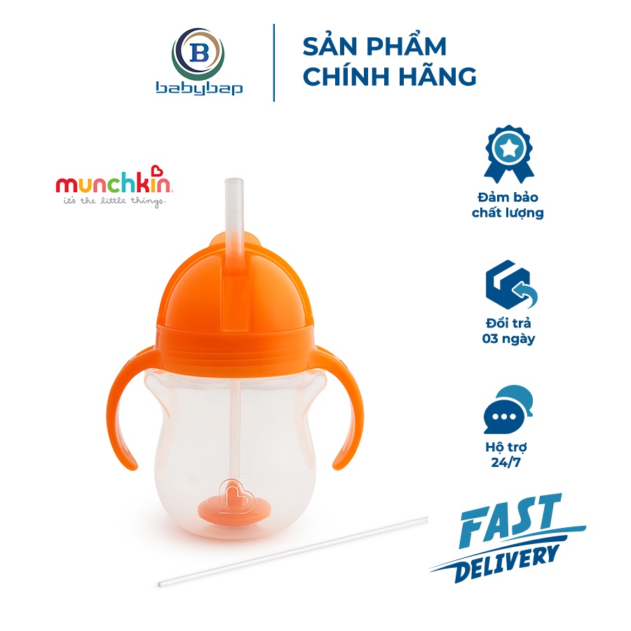 Cốc Ống Hút Mọi Tư Thế Munchkin 207ml Phù Hợp Với Bé từ 6 Tháng Tuổi Trở Lên
