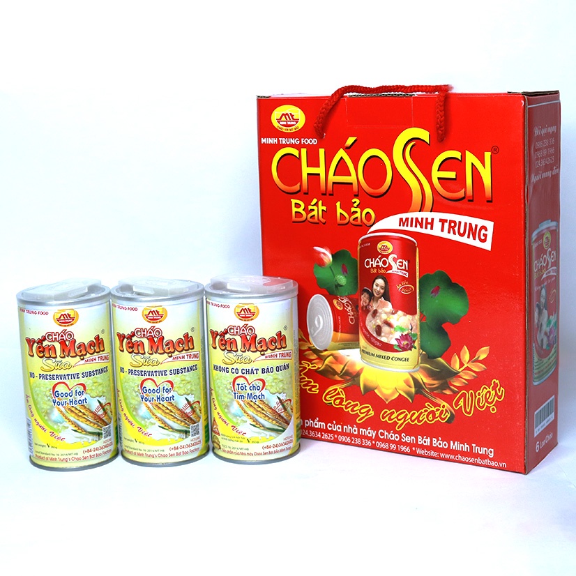 Cháo yến mạch sữa Minh Trung combo 3 lon hộp 365g