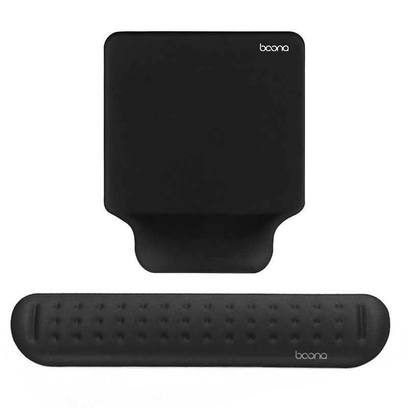 Combo Bộ Lót Chuột Silicon + Đệm Kê Bàn Phím Chống Mỏi Cổ Tay Boona 3D Mouse Pad