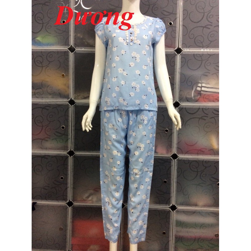 Quần Dài Tay Dài Cài nút Đồ bộ Mặc nhà Tôn Lanh 2 Da Big Size ShopThanhThanh