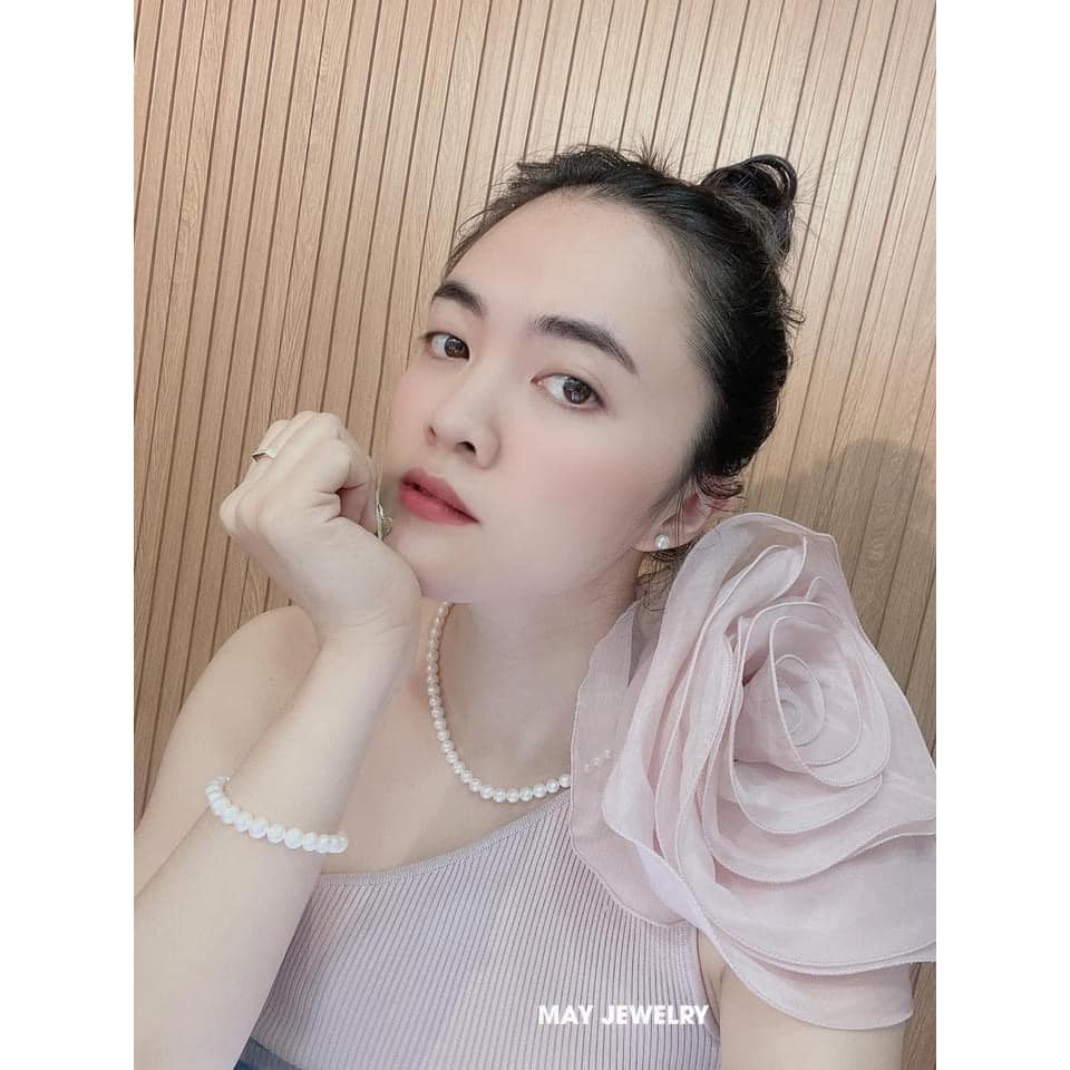 Bộ trang sức ngọc trai nhân tao,💖FREESHIP💖, kèm ảnh thật, HÀNG QC CÓ HỘP