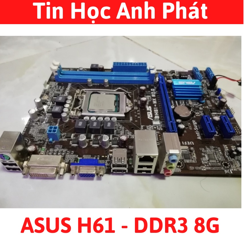 Main A.SUS H61 - DDR3 8G - Cũ - Bảo Hành 12 Tháng