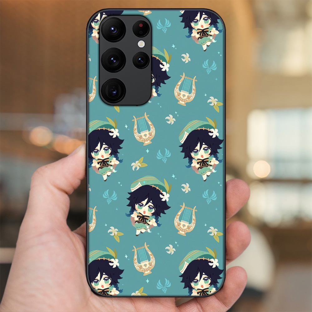 Ốp lưng Samsung S20 Ultra viền đen in hình Venti Genshin Impact