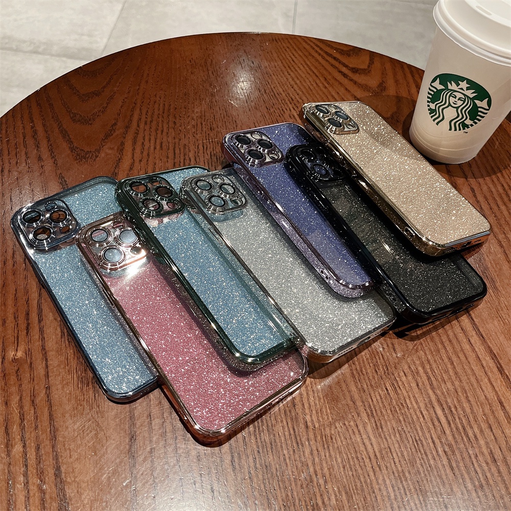 Ốp Điện Thoại TPU Mềm Trong Suốt Mạ Điện Lấp Lánh Cho Iphone 11 Pro Max Xs Max Xr 8 7Plus