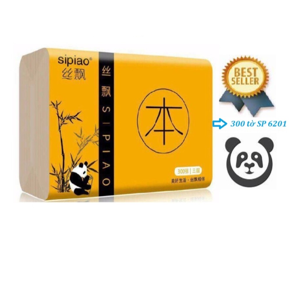 Combo 2 gói khăn giấy ăn GẤU TRÚC SIPIAO 300 tờ SP 6021