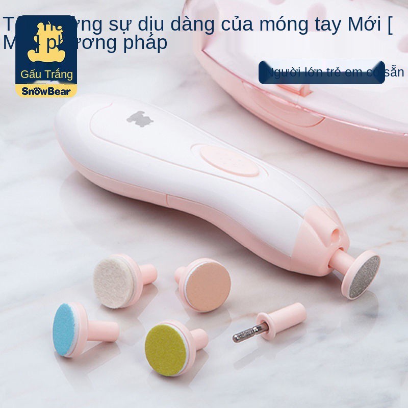 Bé gấu trắng máy mài móng tay bằng điện cho bộ cắt trẻ em sơ sinh chống ăn thịt