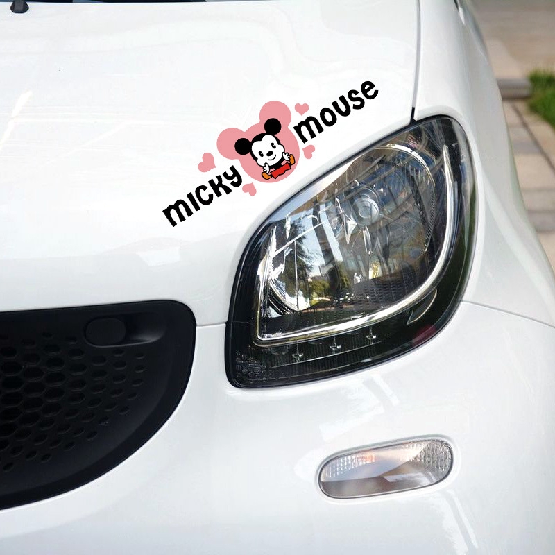 Miếng Dán Trang Trí Xe Hơi / Mô Tô Hình Chuột Mickey Minnie Dễ Thương