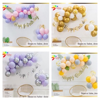 Set bóng trang trí sinh nhật đơn giản cho bé tại nhà(không có lá)