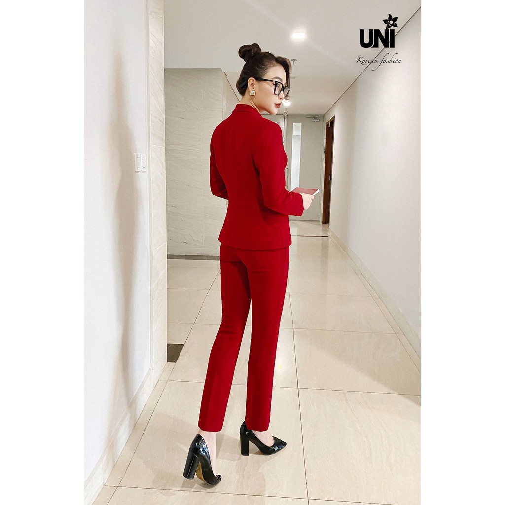 Quần Âu Nữ Công Sở UNIVTH Dáng Ống Đứng Cao Cấp 1Q0121 Uni Korean Fashion