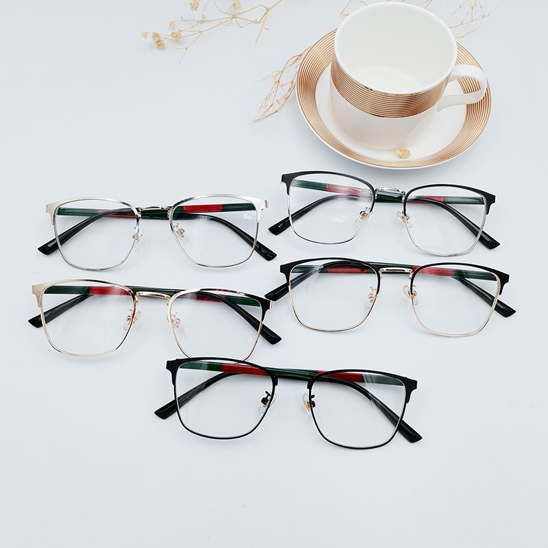 Mắt kính nửa gọng chống bức xạ phong cách retro thời trang Hàn Quốc cho nam và nữ