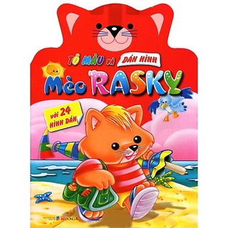 Sách - tô màu và dán hình - mèo rasky