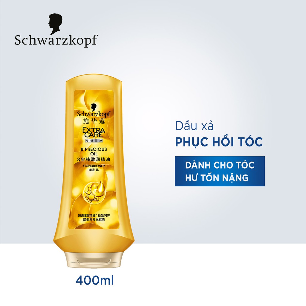 Dầu xả phục hồi tóc hư tổn toàn diện Schwarzkopf Extra Care 8 Precious Oil Conditioner 400ml