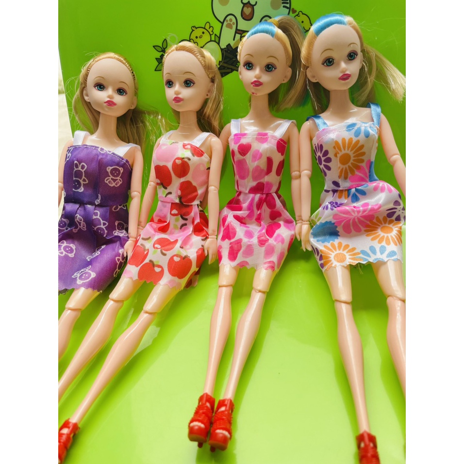 Đồ chơi búp bê dễ thương tóc ngắn có khớp xoay, váy ngắn thời trang cho bé