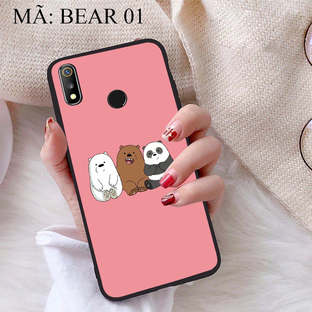 Ốp lưng Realme 3 viền dẻo TPU BST Gia đình nhà gấu