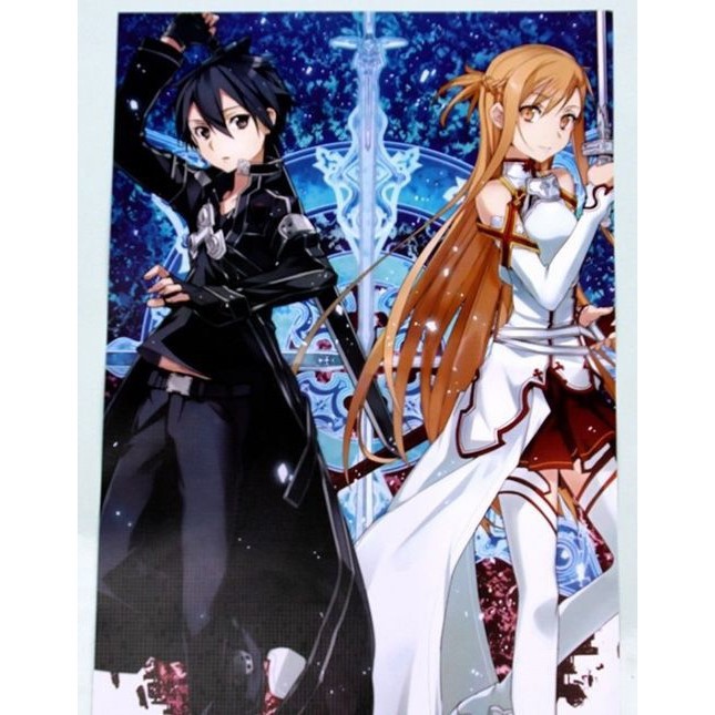 Set 8 Tấm Áp Phích In Hình Nhân Vật Anime Sword Art Online
