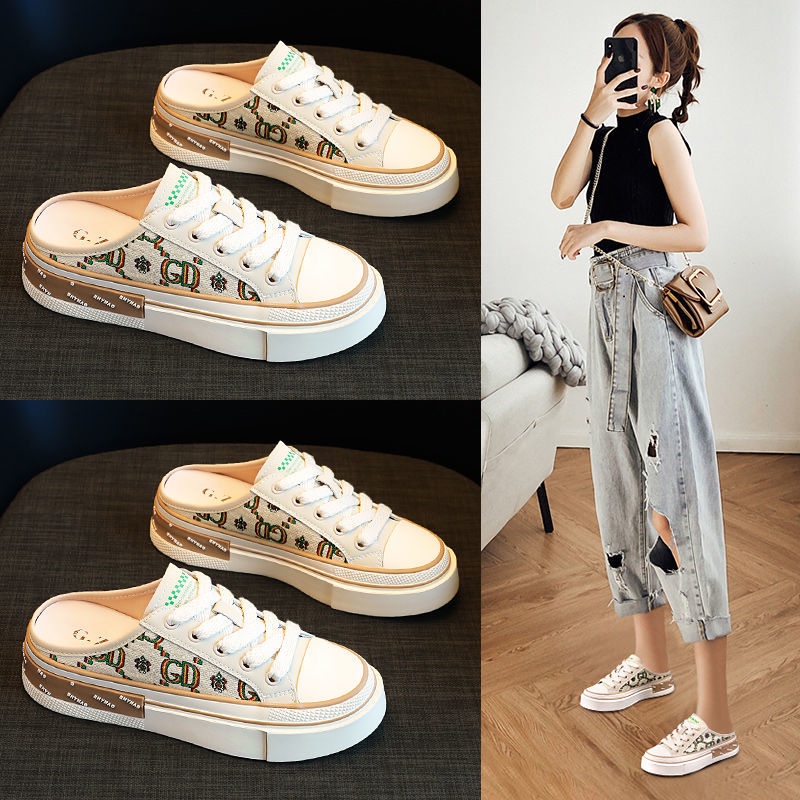 Hàng Có Sẵn Dép Bít Mũi Đế Dày Buộc Dây Mùa Hè Kiểu Mới Dễ Phối Đồ Cho Nữ