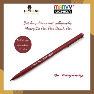 Bút lông đầu cọ viết calligraphy Marvy Le Pen Flex Brush Pen - Màu đỏ tía (Burgundy)