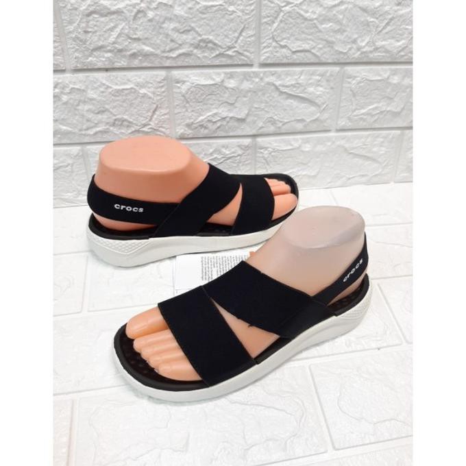 Giày sandal Crocs Literide Strecth thời trang nữ - Màu đen, 40