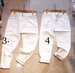 Quần baggy trắng rách
