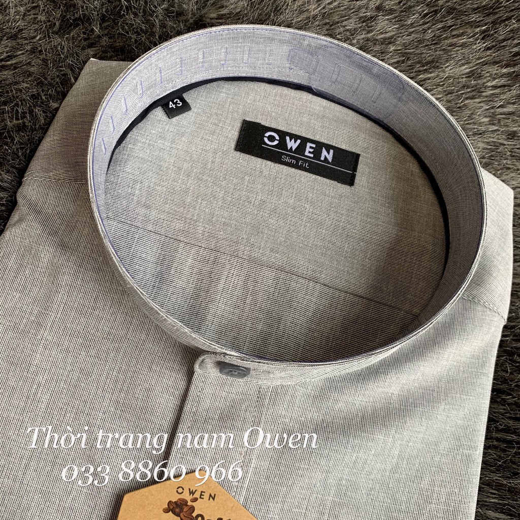 OWEN - Áo sơ mi dài tay OWEN SLIMFIT cổ tàu chất cafe 22731 | BigBuy360 - bigbuy360.vn