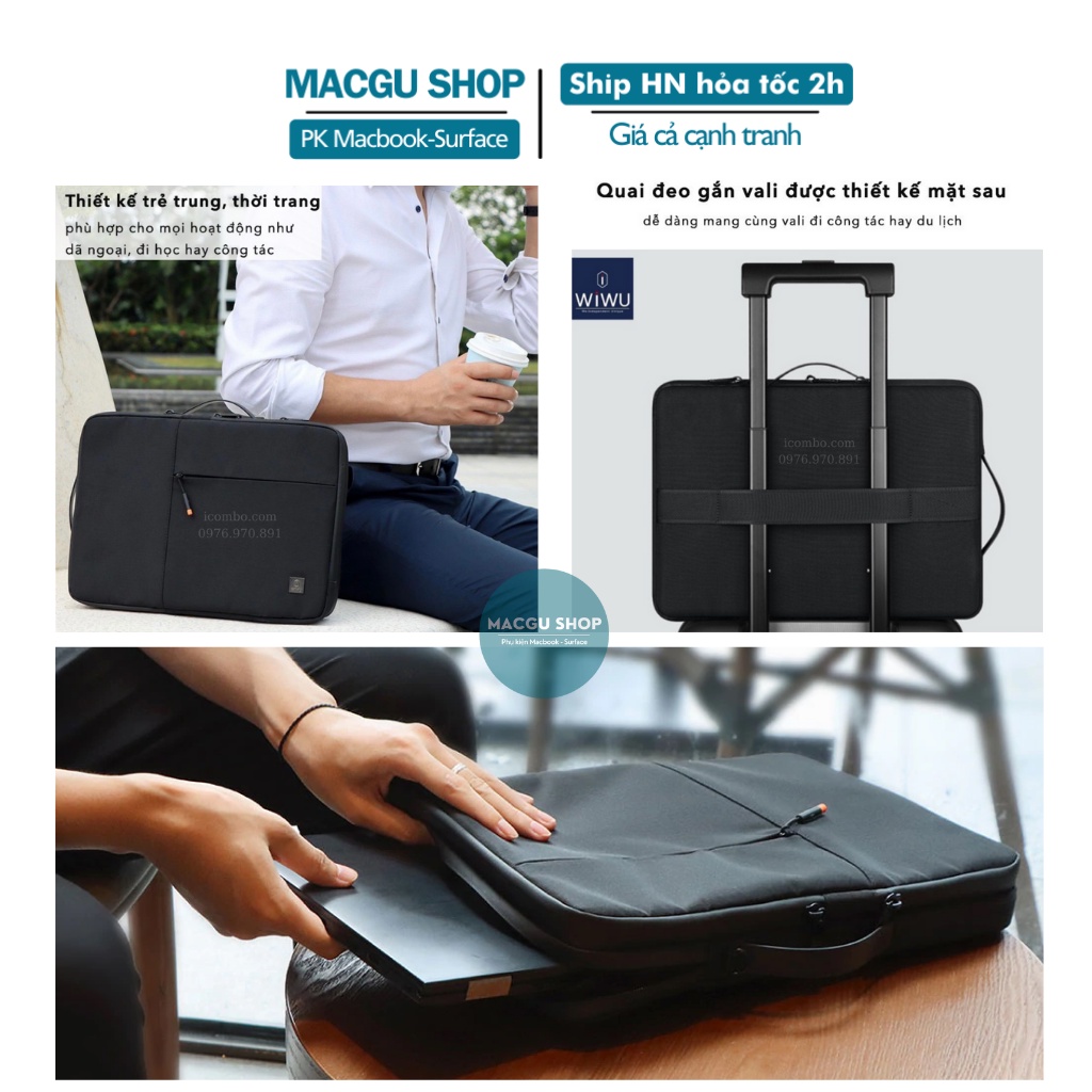 Túi xách Laptop, Macbook Chống sốc cao cấp - Bảo vệ 360 độ - Wiwu Alpha Double Layer Sleeve -13inch,14inch,15inch,16inch