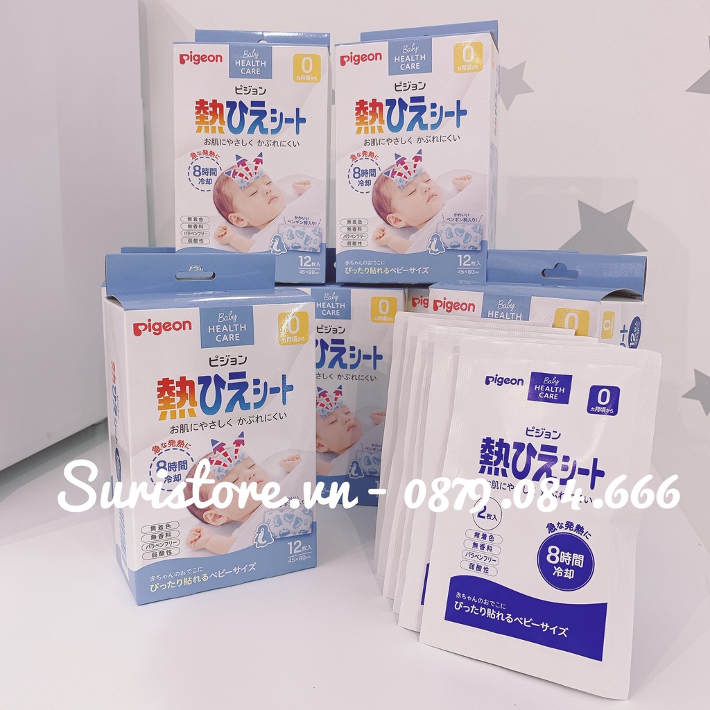 Miếng dán hạ sốt Pigeon cho bé 0m+ nội địa Nhật Bản mẫu mới