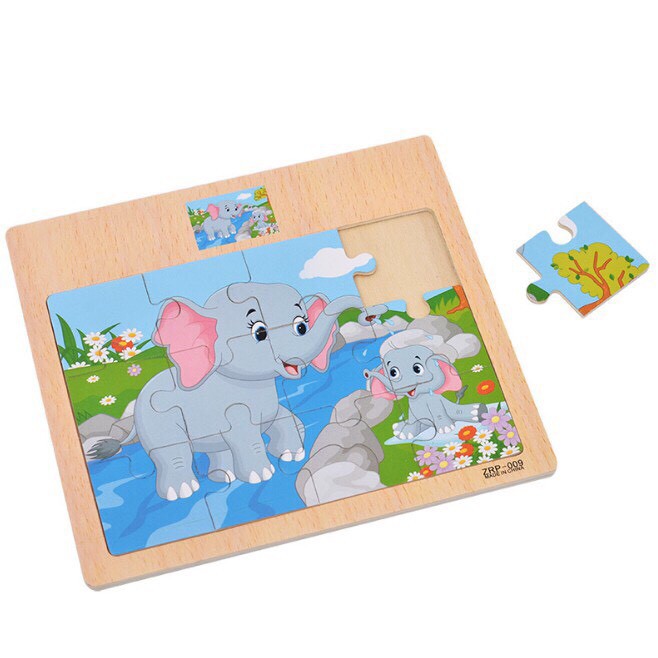 Tranh puzzle Gỗ Ghép 12 Mảnh Cho Bé Yêu