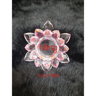Đế hoa sen thủy tinh đựng đèn tealight