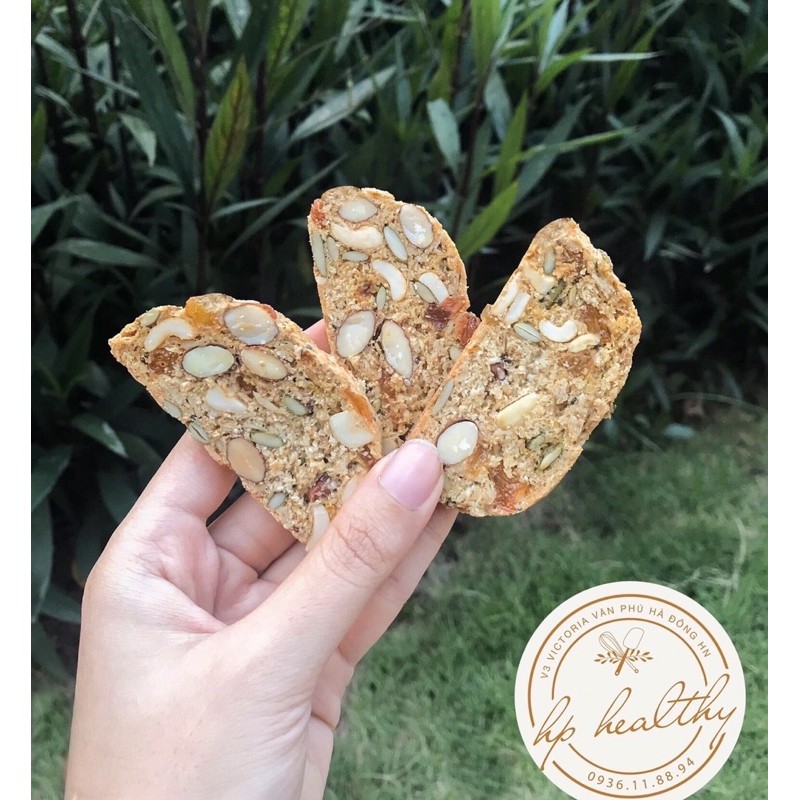 500G BISCOTTI NGUYÊN CÁM ĂN KIÊNG NHIỀU HẠT Hp Healthy Hạt Dinh Dưỡng Organic Hữu Cơ